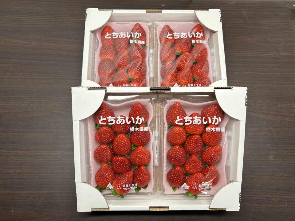 『とちあいか』フレーズのこだわりいちご260g×4パック